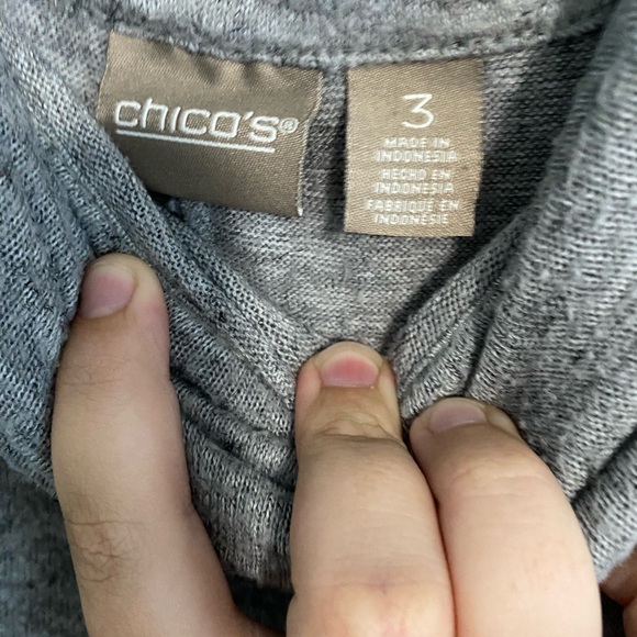 Chico's Soft Gray Cowl Neck Sweater - Picture 2 of 3